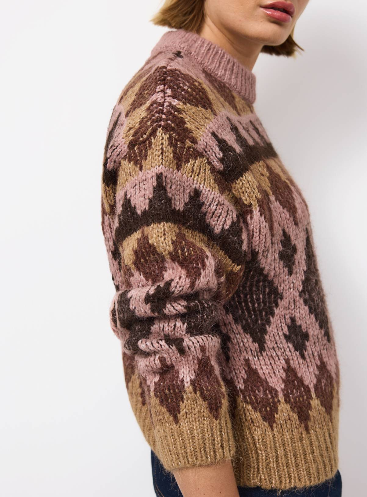 Diamond Fairisle Knitted Crew Jumper 18 - Image 3